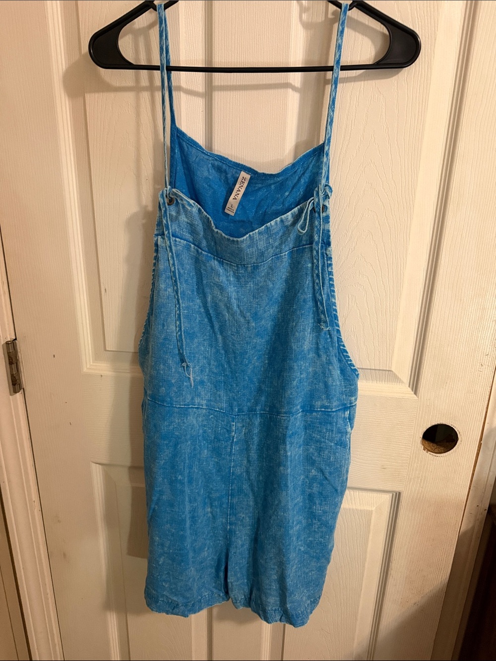 Zenana Outfitters Bright Blue Denim-Style Romper